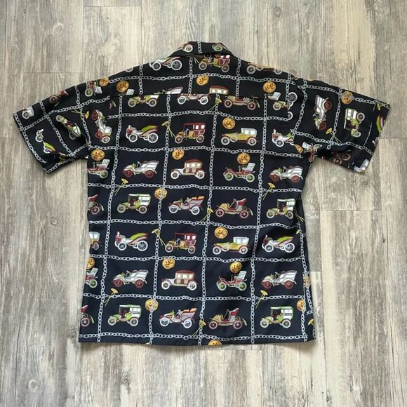 Vintage Christian Dior All Over Print AOP Classic Car Button Shirt Size Large - Picture 4 of 4